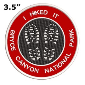 I Hiked It! Bryce Canyon National Park Hiking Boot Embroidered Premium Patch DIY Iron-on or Sew-on Decorative Badge Emblem Vacation Souvenir Travel Gear Clothes Appliques