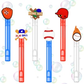 24 Pcs Baseball Bubble Wands Birthday Bubble Wand Bulk Baseball Themed Party Decorations for Outdoor Summer Classroom Party Supplies Sports Goodie Bags Filler
