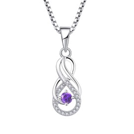 Starnny Women's Necklace 925 Silver Infinity Necklace Pendant 3A Cubic Zirconia Jewellery for Women, 925 sterling silver with white gold plated, Cubic Zirconia