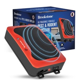 Brookstone Ultrasonic Vehicle Pest & Rodent Repeller – Ultrasonic Waves & Strobe Light Deterrent, 3 Power Modes, IP45 Water & Dustproof, Indoor/Outdoor Use, Car Engine & Garage Protection