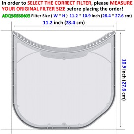 Uszily ADQ56656403 Lint Filter Replacement for LG Dryers and WashTowers, Ultra Durable Lint Screen Trap, Rim without Felt Seal, Filter Size 11.2 * 10.9 inch (28.4 * 27.6 cm)