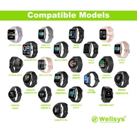 Charging Cable Compatible with YAMAY VeryFitPro SW021/SW01/Willful SW023/SW025/Letsfit ID205L/Letscom ID205S/ID216/Umidigi Uwatch 3/Uwatch GT, 2Pcs 3.3ft Magnetic USB Charging Cable Cord, Black