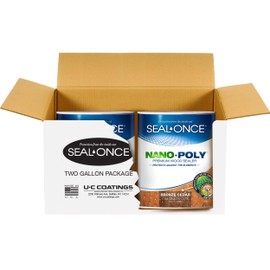 Seal-Once Nano+Poly Penetrating Wood Sealer with Polyurethane - Premium Waterproof Sealant -2 Gallon & Bronze Cedar
