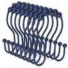 Bathway Shower Curtain Hooks, Shower Curtain Rings Rust Proof Navy