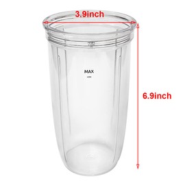 Veterger Replacement parts cup with To-Go Lid,Compatible with NutriBullet Blender Combo, NutriBullet Pro 1000 and NutriBullet Select 2.0 (24oz)