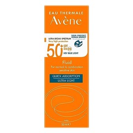 Avene Protector Solar Facial Dermatolgico Sin Color FPS 50, Bloqueador Solar Facial para Piel Mixta, Fluido Sin Color, Proteccin UVA UVB, 50ml
