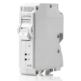Leviton LB115-DS 15 Amp, 1-Pole Plug-on Smart AFCI/GFCI Branch Circuit Breaker, 120 VAC, White