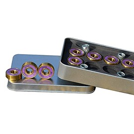 BEXTREME - ABEC 11 High Precision Ball Bearings 22 x 8 x 7 mm Titanium Low Friction Coefficient for Skateboard Longboard Skateboard Skateboard Monopatin Wheels 608