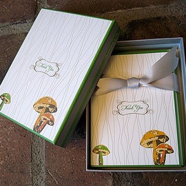 Signature Line - Boxed Mushroom Folded Thank You Cards | Rungtong & Co. Stationery Line