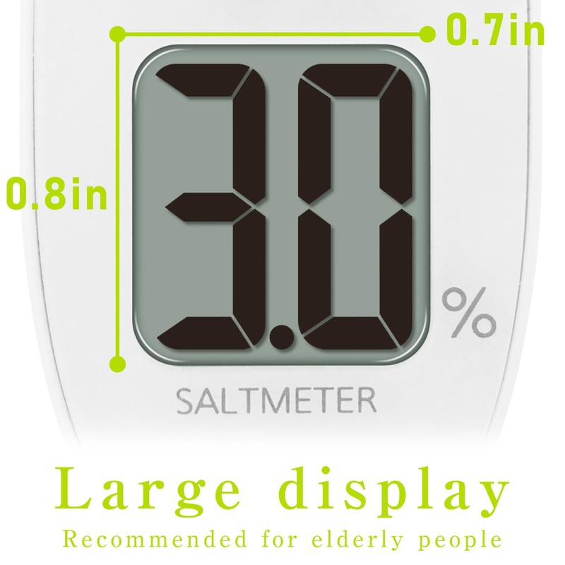 dretec Salt Concentration Meter, Waterproof (IPX7), Completely Washable, Measures 0.1%