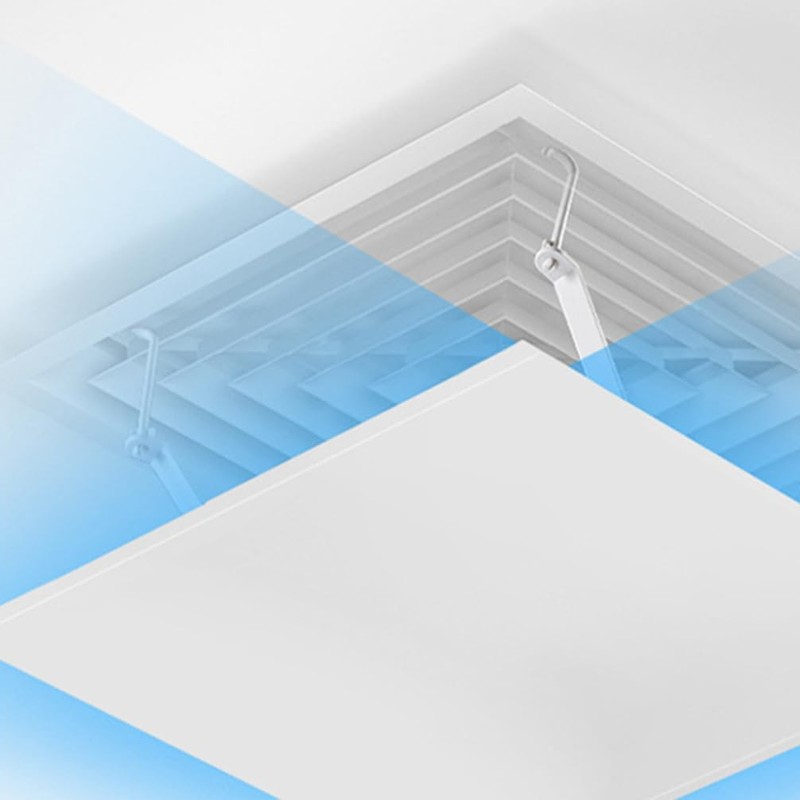 TEHAUX Air Conditioner Vent Deflector - Square 35x35cm White Ceiling