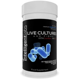 50 Billion CFU Intelligent Labs Probiotics and Fibre, No Refrigeration Needed, with Sunfiber® & Fos, 2 Months Supply Per Bottle