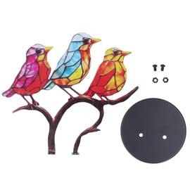 Stained Birds Series Art Ornaments Birds Ornaments On Branch Desktop for Windows Doors Home Decoration