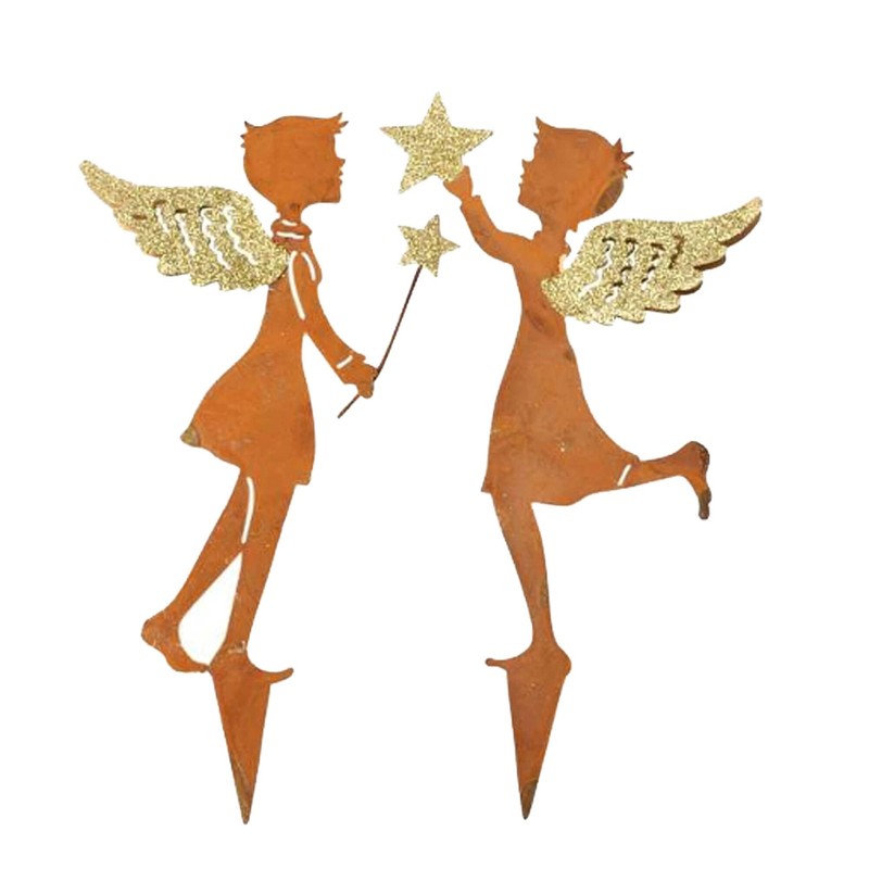 Storm's Gartenzaubereien Garden Stake Angel Figurine Set of 2 to