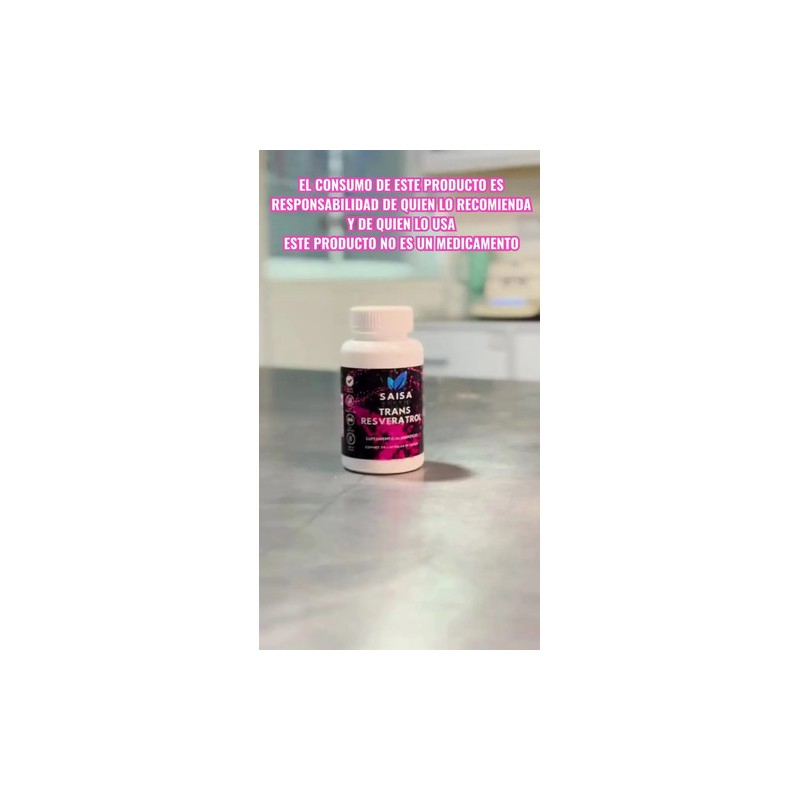 Trans-Resveratrol 100% Puro | 90 Cápsulas | Antioxidante Premium Saisa