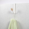 sourcing map Over The Door Hooks,3packs Double Hooks, Wooden Door