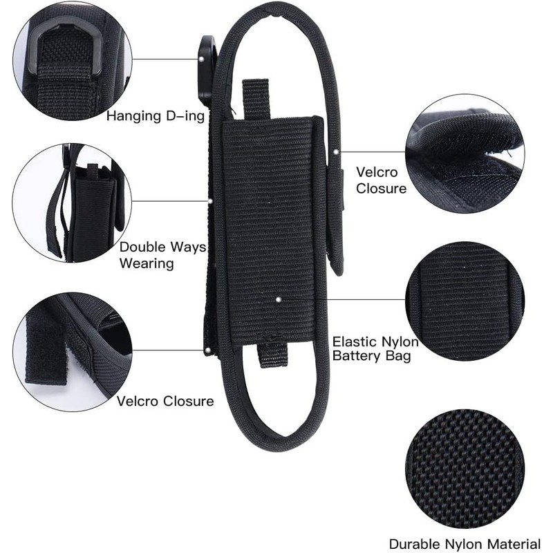 WUBEN Flashlight Holster LED Tactical Flash Light Nylon Pouch Holder