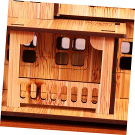 2pcs Wooden House Toy DIY Wooden Ornament DIY Wood Toy Wooden Assembling House Wooden DIY House Model Wooden Model Craft