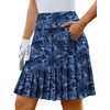 PINSPARK Tennis Skirts Womens Skorts with Pockets High Waisted Long