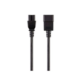 Monoprice 3-Prong Power Cord - 6 Feet - Black | IEC 60320 C20 to IEC 60320 C15, 14AWG, 15A, for Network Hardware or Other High-Temperature Equipment