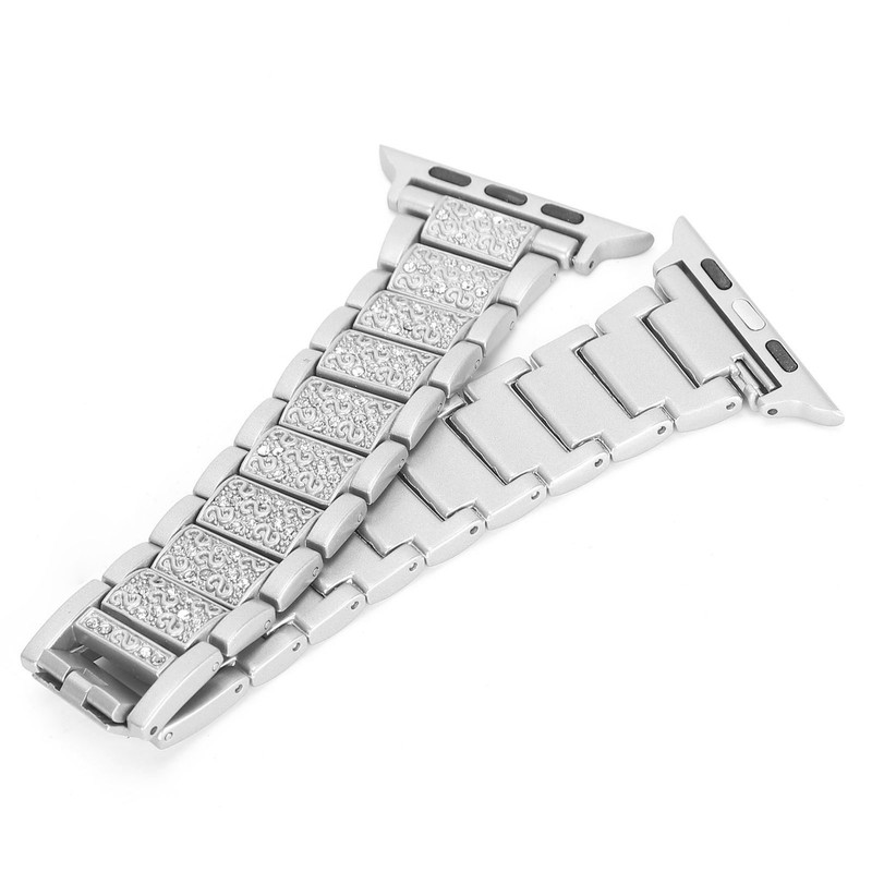 Watch Band Full Rhinestones Strap Metal Wristband Replacement Compatible for