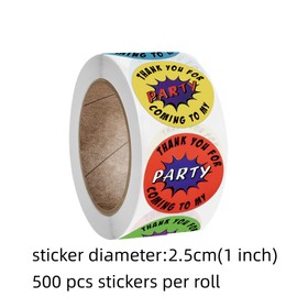 Thank You for Coming to My Party Stickers Roll All-Purpose Labels for Gifts Cards Bags Box Envelopes Seals 500 Pieces TKFCTMP01