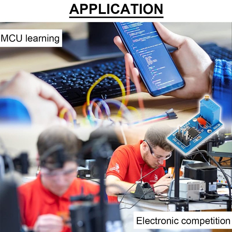 DAOKAI NE555 Pulse Generator 5-12V DC Adjustable Frequency Module Single