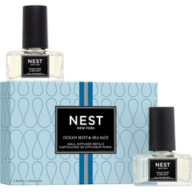 NEST New York - Frascos difusores de pared, niebla del océano y sal marina, juego de 2, hasta 60 días de olor continuo, sin crueldad, vegano, fabricado en Estados Unidos