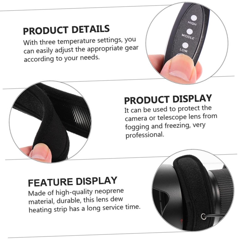 TEHAUX 1set USB Lens Heater Strip Multi-Function Dew Remover Warmer