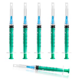 3ml Syringe with 23G 1Inch Lab Supplies, 3ml/cc Luer Lock Syringes for Scientific Labs, Measuring Liquid, Refilling Cartridges or Glue Applicator, Individual Package, 20 Pack（Green）