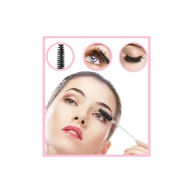 300 Cepillo Desechables Glitter Para Extensión Pestañas.