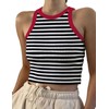 Womens 2024 Summer Ribbed Tank Tops High Neck Sleeveless Crop