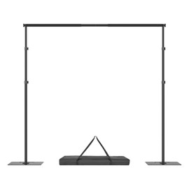 Hecis 8.5x10ft Backdrop Stand, Adjustable Photography Background Frame, Heavy Duty Pipe and Drape Kit Photo Support Poles for Wedding, Party, Birthday, Festival, Vide, Studio