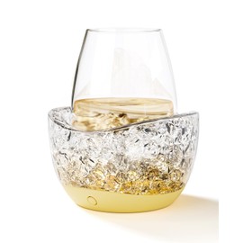 Wine Chiller for Glass Stemless Wine Glass Chiller Keeps Your Glasses of Vino Cold 10 Color Light Modes Separable Wine Essentials Accessories (ORANGE)