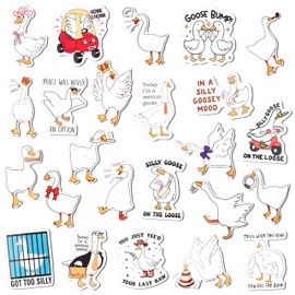 GioXtra Funny Goose Refrigerator Magnets - 24Pcs Cartoon Animal Cute Goose Magnetic Magnet Fridge Sticker Decoration for Kitchen Home Office Class Locker Whiteboard Decor Car Accessory Birthday Gift B