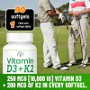Vitamin D-3 & K-2, 10,000 IU/250 mcg,Plus Cardiovascular Support, Supports