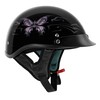 VCAN Cruiser Intricate Butterfly Motorcycle Half Helmet (Gloss Black, Small)