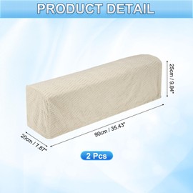 QUARKZMAN Pack of 2 Twill Stretch Armrest Covers, Soft Armchair Throws for Couch Recliner Armrest Cover for Chair Sofa Protection, Cream