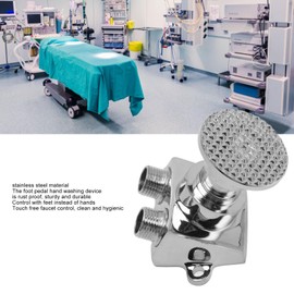Foot Operated Faucet, Stainless Steel Pedal Valve, Water Saving Foot Pedal Water Valve, Silver Foot Pedal Valve for Faucet for Sink Faucet, Bathroom