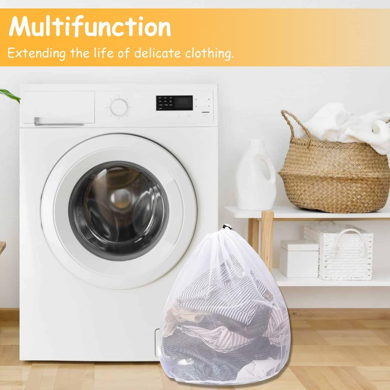 1 Pcs Drawstring Mesh Laundry Bag，Durable Laundry Net Washing Bag
