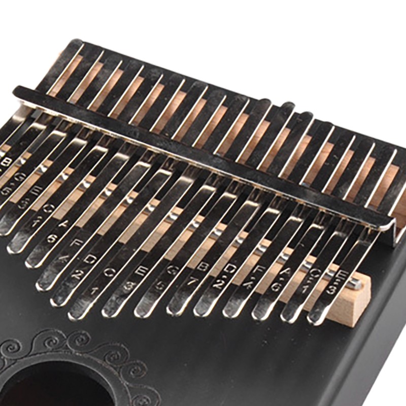 Black 17 Key Kalimba with Tuning Wrench Portable Interesting Wooden