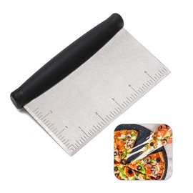 hzexun Bread Pizza Dough Cutter Dough Scraper for Pasta and Pizza Baking Pastry Kitchen Spatula Measuring Cutter Stainless Steel