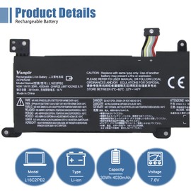 VANPIR L16C2PB2 Laptop Battery Compatible with Lenovo IdeaPad S145-14API/15API 320-14AST/14IAP/14IKB 320-15ABR/15AST/15IAP Series Notebook L16S2PB1 L16C2PB1 L17L2PF1 L17M2PB7 L16L2PB2 L16M2PB2
