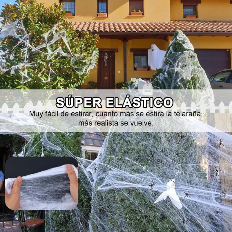Telaraña Y Plástico Araña Halloween Decoración Dia De Muerto