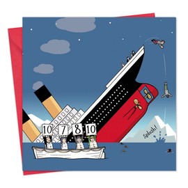 Twizler Funny Card with Titanic - Blank Card - Funny Birthday Card for Men or Women - Happy Birthday Card for Her or Him - Dad Husband Birthday Card Mum Wife - Funny Anniversary Card
