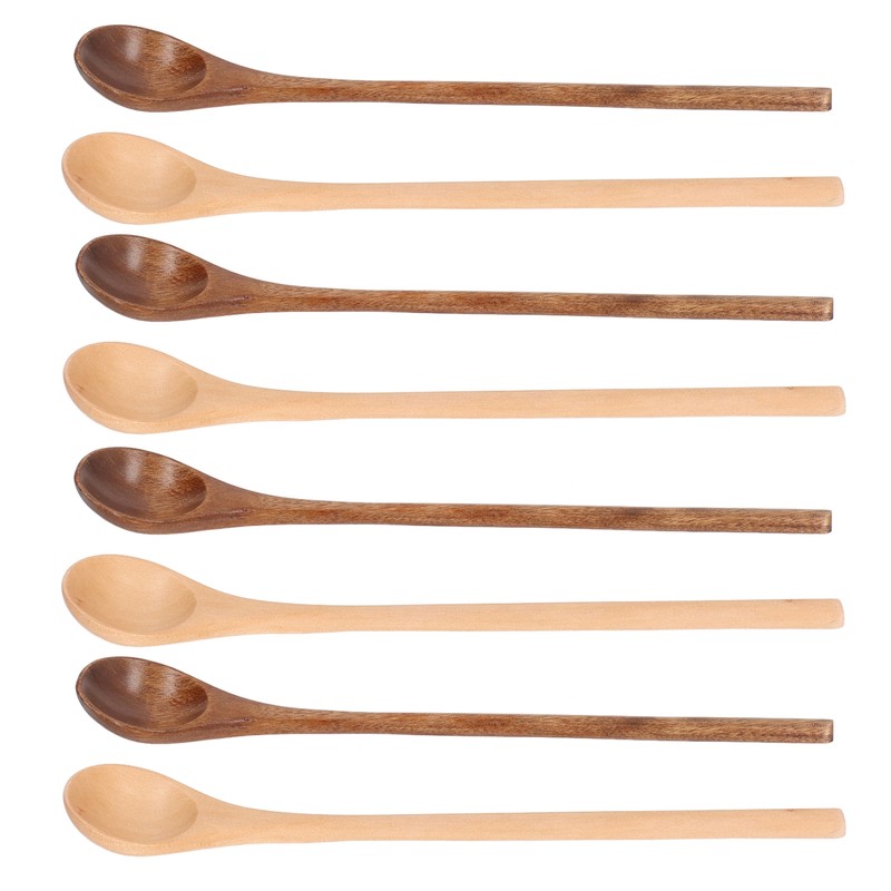 8 Pcs Wooden Spoon Beech Wood Safe Environmentally Friendly Wooden