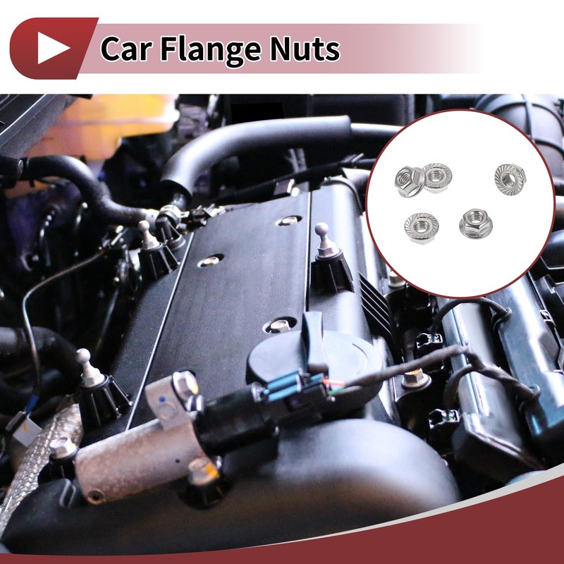 HEROFFIX 5 Pcs M3x0.5 Car Flange Nuts 316 Stainless Steel