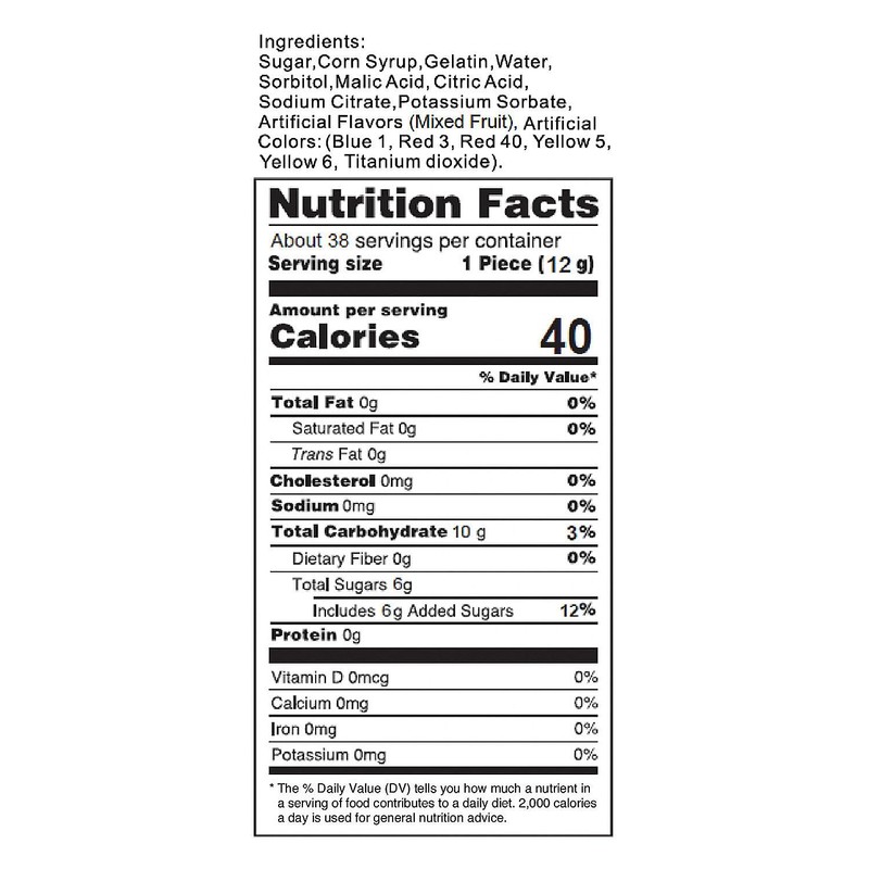 Rainbow Gummy Candy (38 individually wrapped gummies) Party Edibles