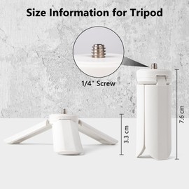 MUZIRI KINOKOO Mini Tripod for Fuji Instax Pal with 1/4 Inch Screw - Compatible for Instax PAL/EVO/70/LOMO Instant Camera - Portable Camera Tripod with Slip Resistant Rubber Footpads - White