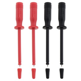 YINETTECH 4Pcs Safety Test Probe With 4mm Socket Connection Sharp Stainless Steel Tip With Protective Cap for Multimeter Test Leads Electronic Testing Experiment